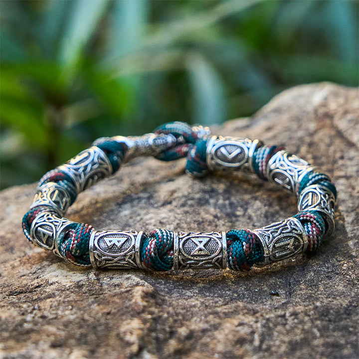 WorldNorse Viking Axe Rune Intertwine Braided Bracelet - Camouflage Mix - image 0