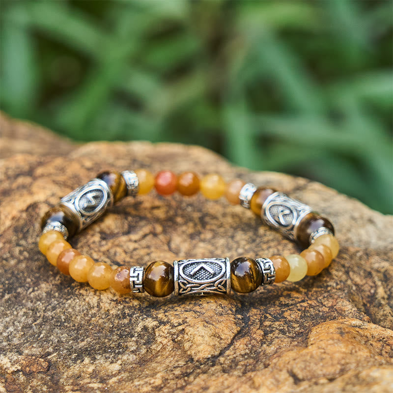 WorldNorse Rune Chromatic Crystal Beaded Bracelet - Tiger-Eye - image 4