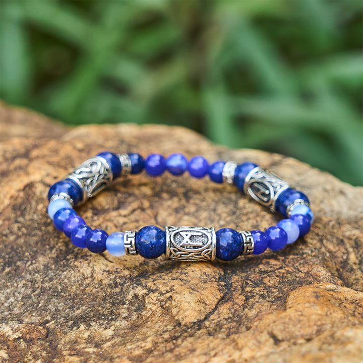 WorldNorse Rune Chromatic Crystal Beaded Bracelet - Lapis Lazuli - image 7