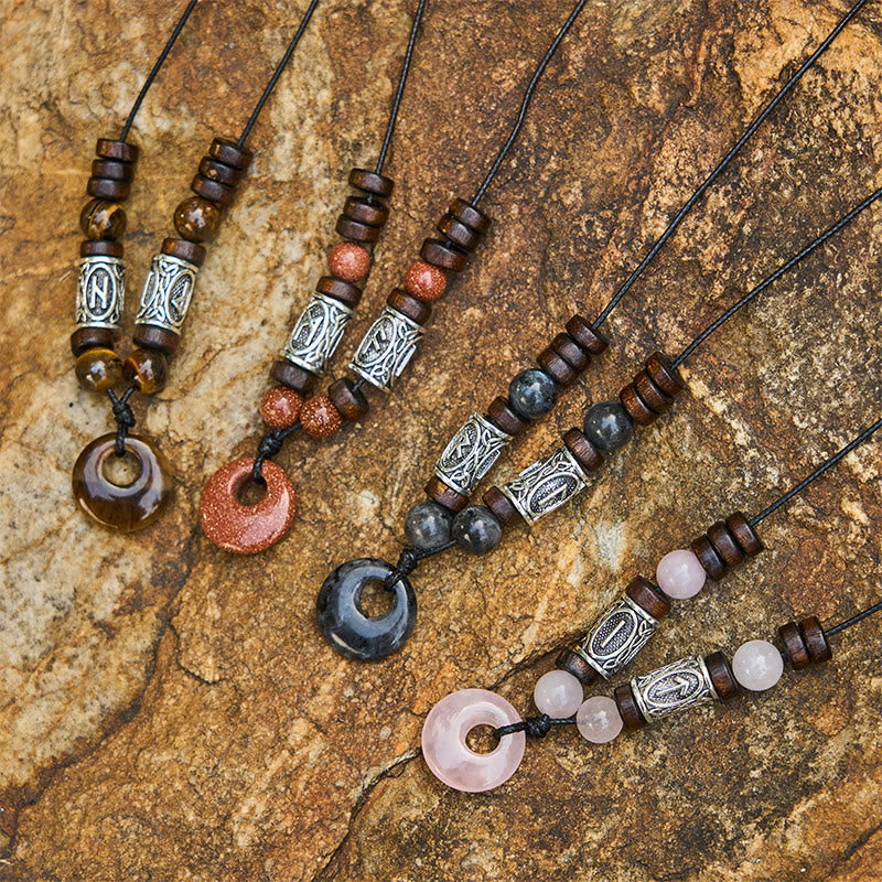 WorldNorse Viking Iridescent Talisman Beaded Necklace - image 8