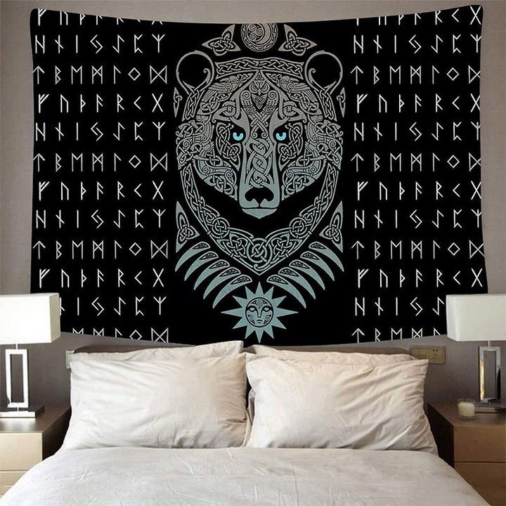 WorldNorse Viking Weave Bear Rune Lunar Solar Tapestry - image 2