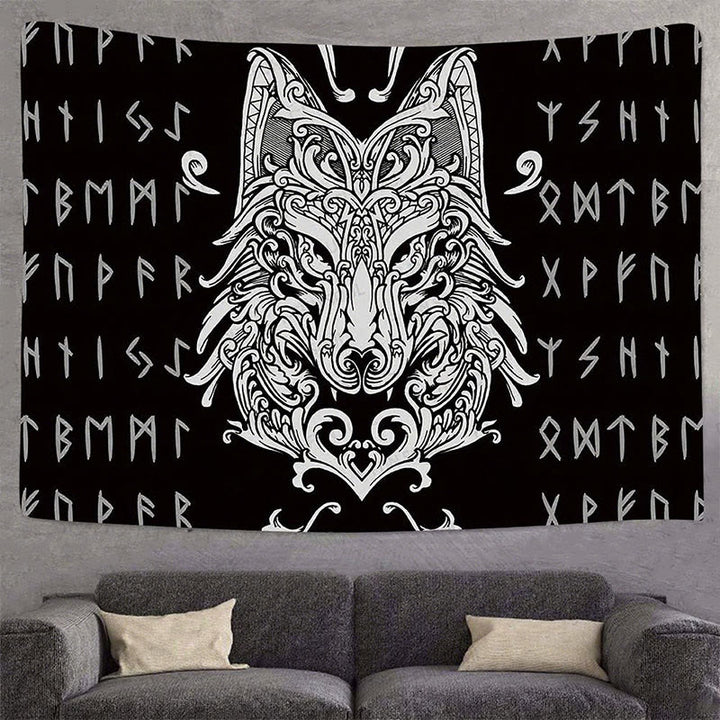 WorldNorse Filigree Wolf Rune Totem Tapestry - image 3