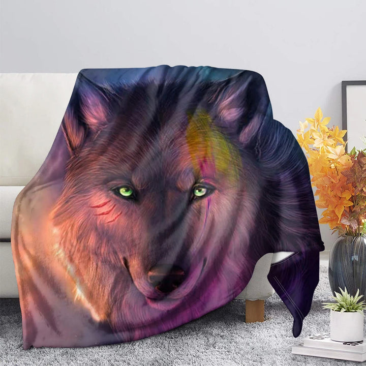 WorldNorse Pack Wolf Moonlit Howl Blanket - Scarred Wolf - 264x228cm - image 3