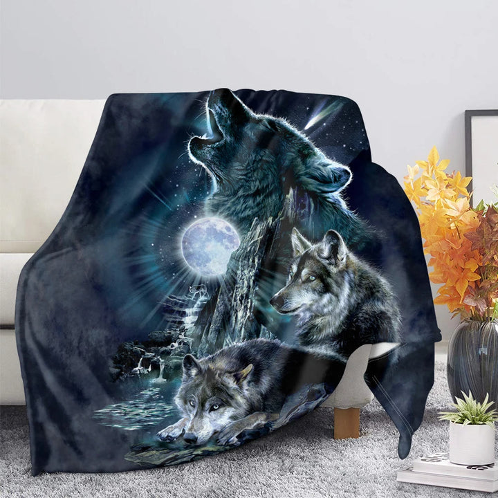WorldNorse Pack Wolf Moonlit Howl Blanket - Pack Wolf - 264x228cm - image 0