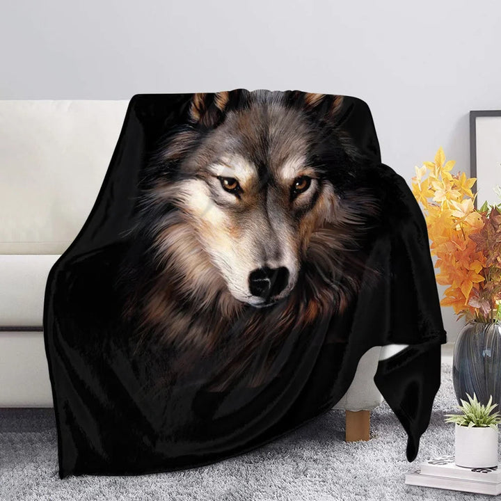 WorldNorse Wolf Dreamcatcher Moon Blanket - Umber Wolf - 264x228cm - image 2