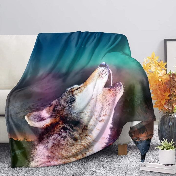 WorldNorse Wolf Iridescent Canopy Blanket - Solitary Wolf - 264x228cm - image 0