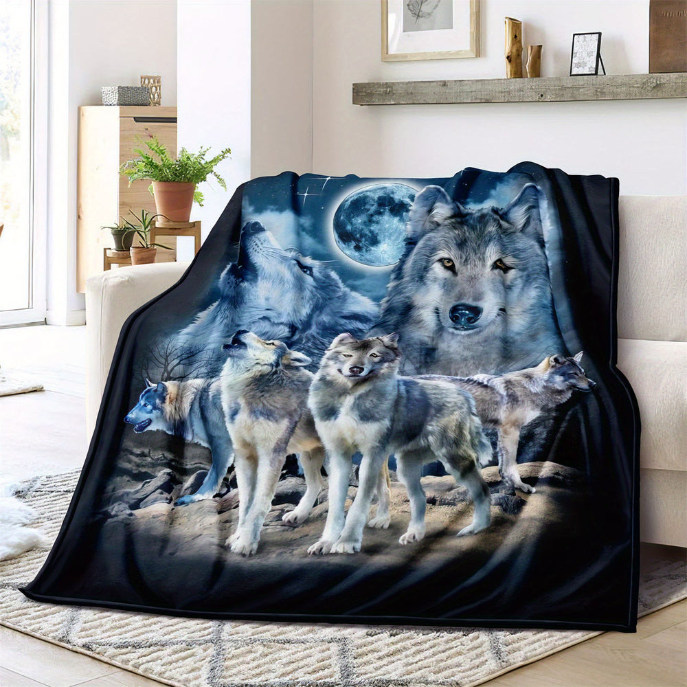 WorldNorse Wolf Kin Moonlit Crag Gathering Blanket - image 1