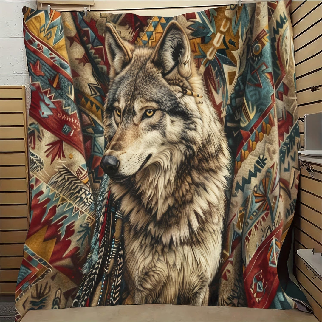 WorldNorse Wolf Spirit Tribal Weave Blanket - image 4