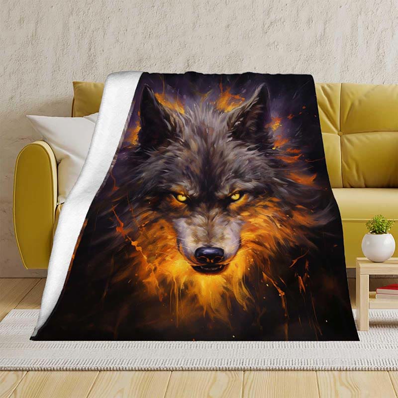 WorldNorse Ember Wolf Shadowed Canopy Blanket - image 3