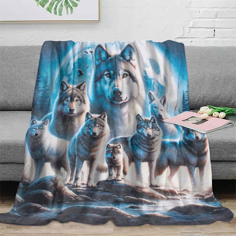 WorldNorse Wolf Kin Frost Moon Crag Stream Blanket - image 2