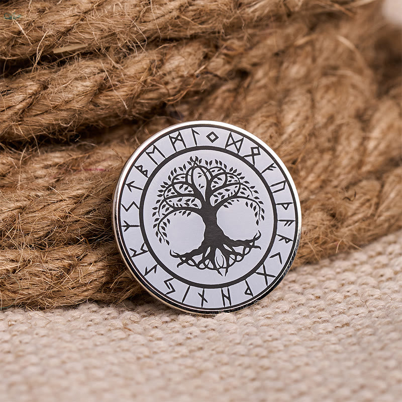 WorldNorse Tree Of Life Rune Wreath Brooch - Yggdrasil - image 0