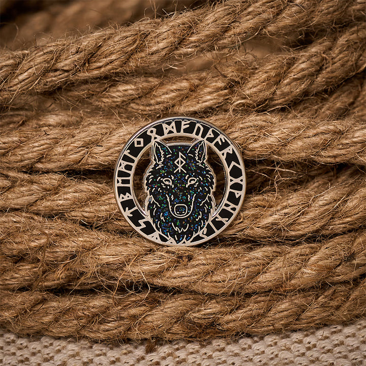 WorldNorse Fenrir Rune Wreath Brooch - image 2