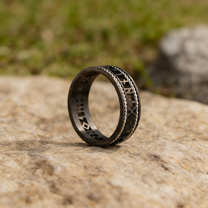 WorldNorse Forged Rune Filigree Ring - Black - UK Size Z（US 13） - image 3