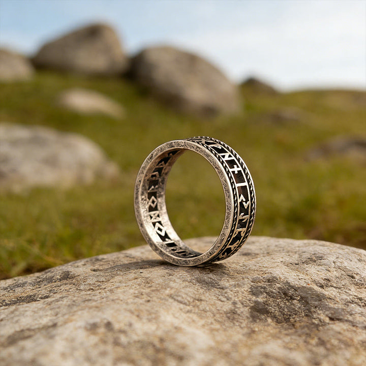 WorldNorse Forged Rune Filigree Ring - Retro Silver - UK Size Z（US 13） - image 4