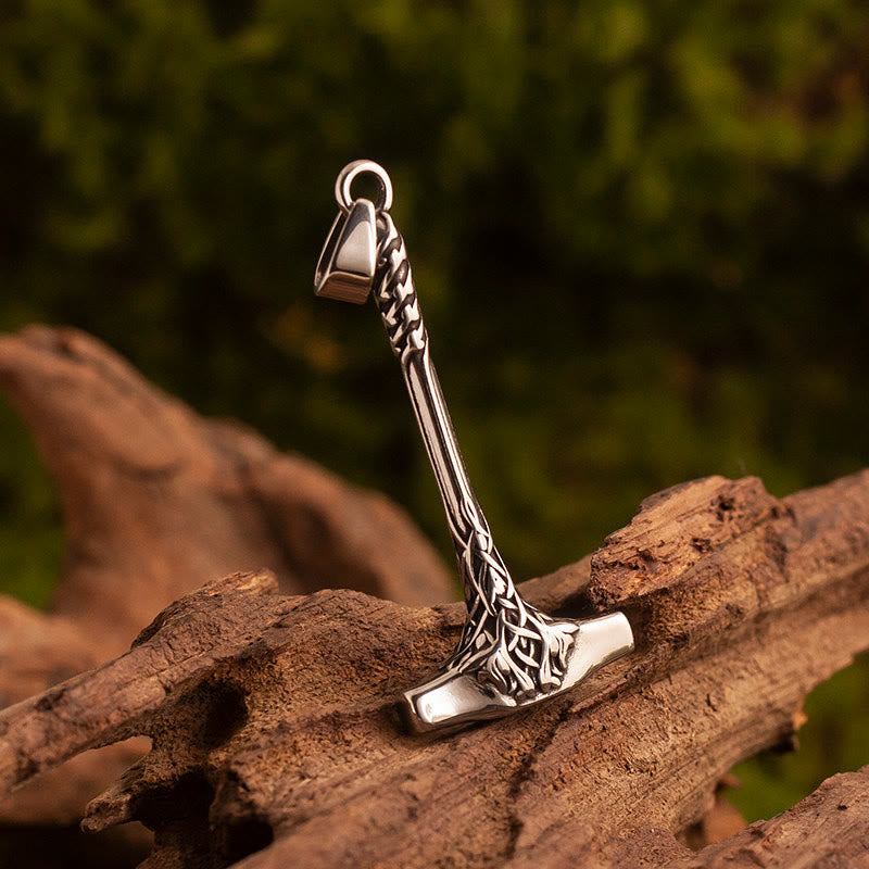 WorldNorse Braided Knot Mjolnir Necklace - image 1