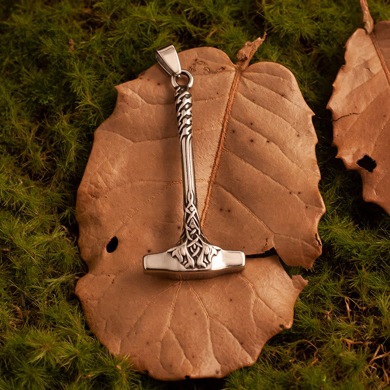 WorldNorse Braided Knot Mjolnir Necklace - image 2