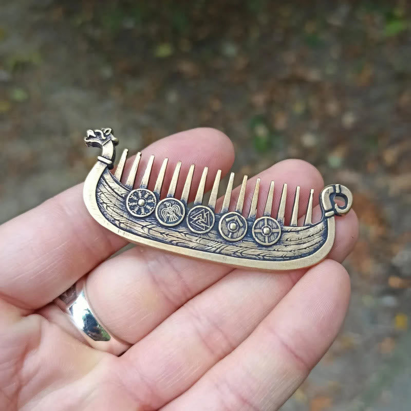 WorldNorse Viking Dragon Prow Rune Comb - image 4