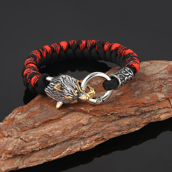 WorldNorse Crafted Geri-Freki Braided Bracelet - 23cm - image 0
