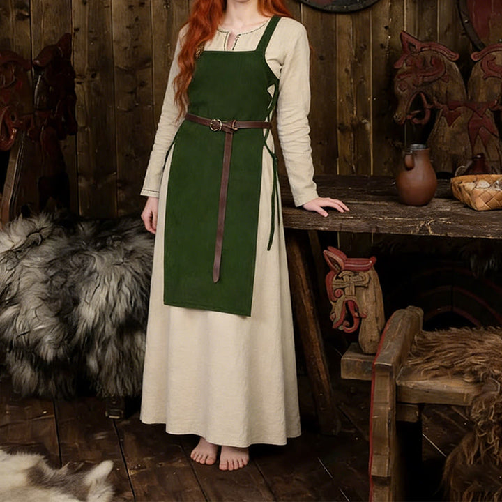 WorldNorse Norse Hearthside Pinafore Gown Apron Dress - Green - US34，UK/AU38，EU64 (5XL) - image 1