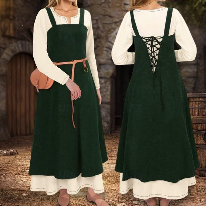 WorldNorse Burgundy Overdress Layered Apron Dress - image 5