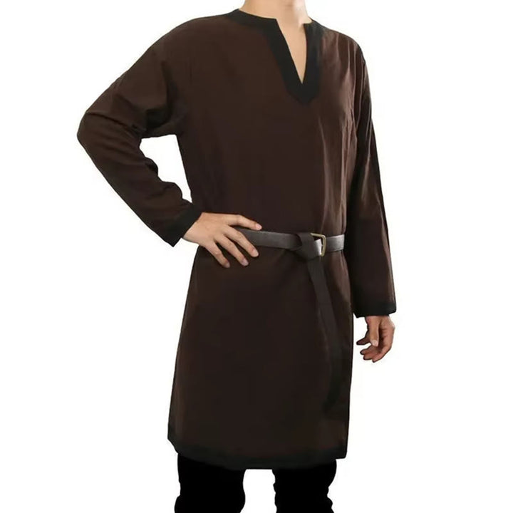WorldNorse Viking Contrast Trim Girdled Costume Robe - Brown - US/UK/AU44，EU54 (2XL) - image 8