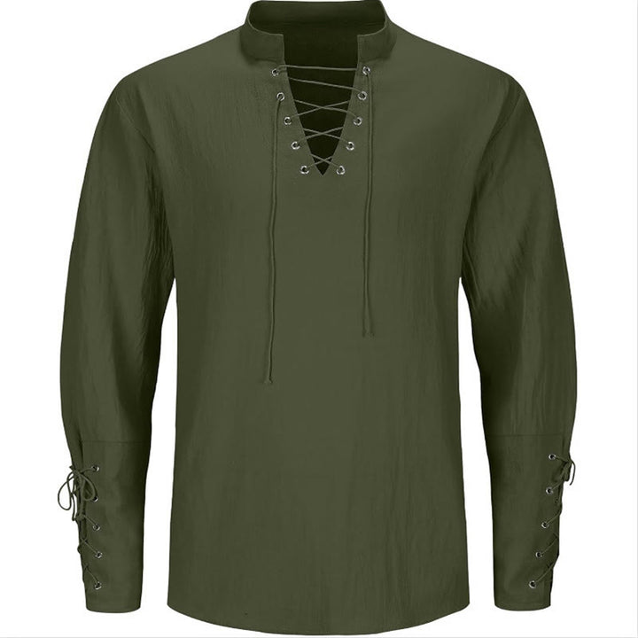 WorldNorse Medieval Crisscross Placket Tunic Costume Shirt - Green - US/UK/AU44，EU54 (2XL) - image 0