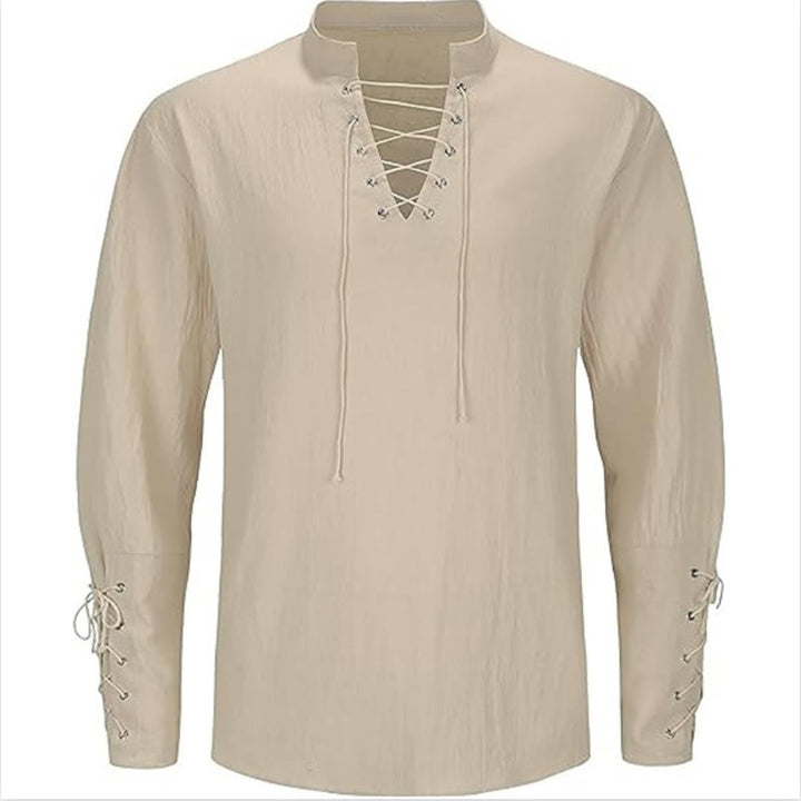 WorldNorse Medieval Crisscross Placket Tunic Costume Shirt - Khaki - US/UK/AU44，EU54 (2XL) - image 12