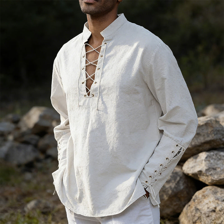 WorldNorse Medieval Crisscross Placket Tunic Costume Shirt - image 17