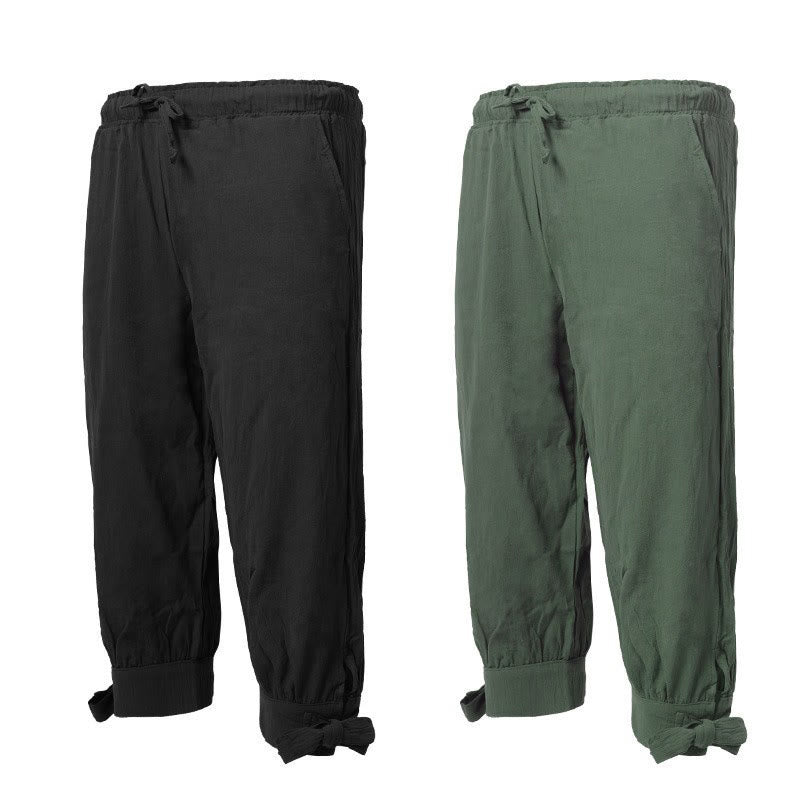 WorldNorse Textured Cropped Tie Cuff Trousers Costume Pant - image 0