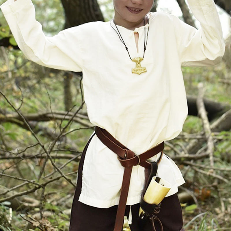 WorldNorse Medieval Forest Ranger Costume Shirt - White - 4XL - image 14