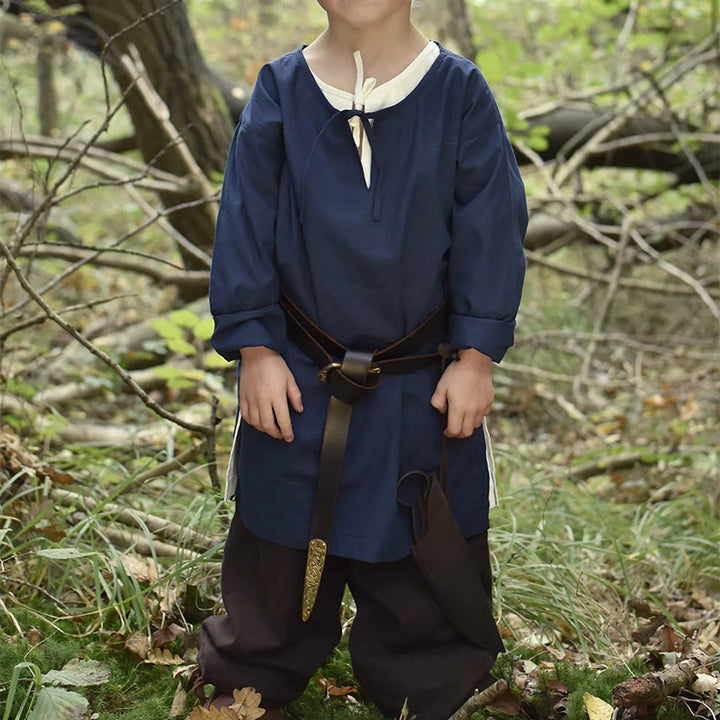 WorldNorse Medieval Forest Ranger Costume Shirt - Blue - 4XL - image 6