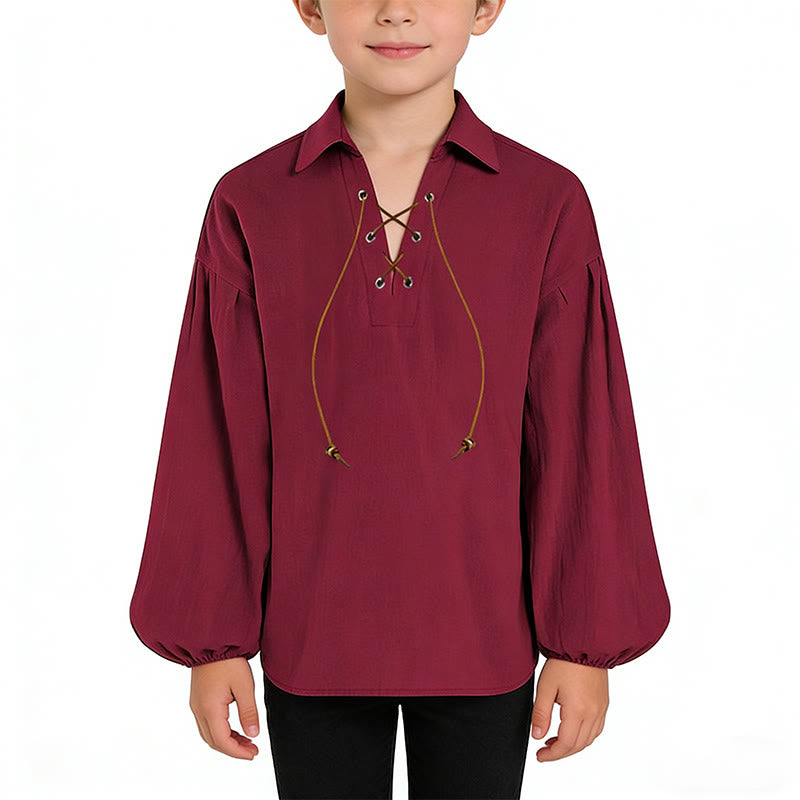 WorldNorse Medieval Lace Up Poet Costume Shirt - image 1