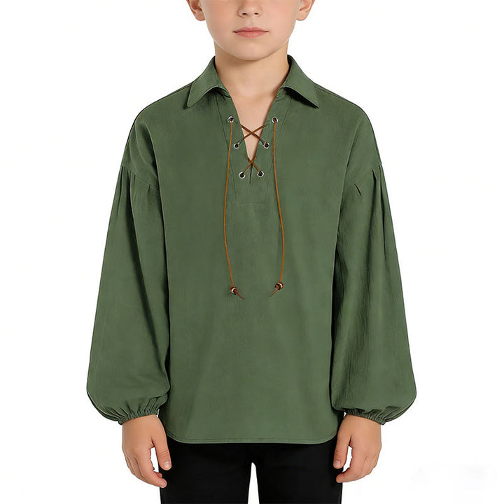 WorldNorse Medieval Lace Up Poet Costume Shirt - image 5