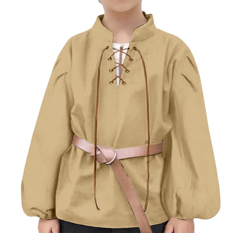 WorldNorse Puffed Sleeve Belted Tunic Costume Shirt - image 14