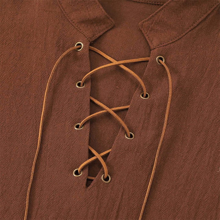 WorldNorse Puffed Sleeve Belted Tunic Costume Shirt - image 5