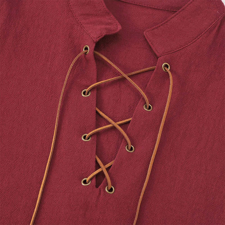 WorldNorse Puffed Sleeve Belted Tunic Costume Shirt - image 1