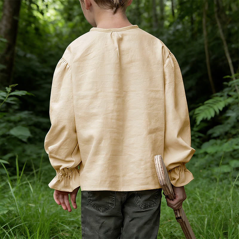 WorldNorse Medieval Gathered Cuff Tied Tunic Costume Shirt - image 11