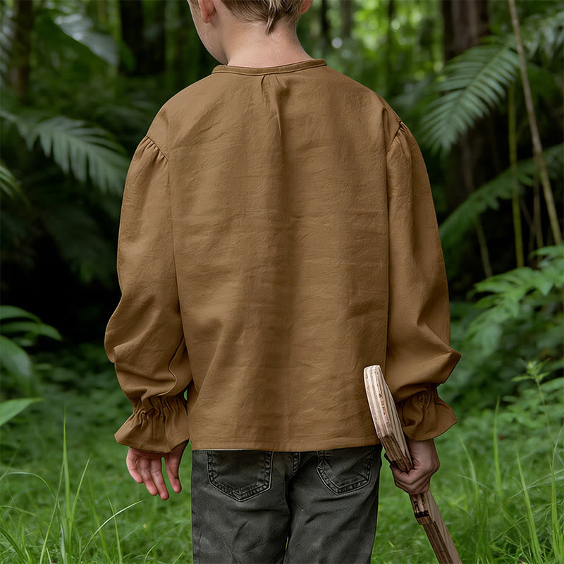 WorldNorse Medieval Gathered Cuff Tied Tunic Costume Shirt - image 5