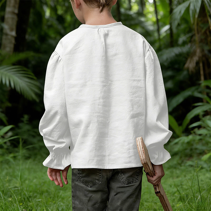 WorldNorse Medieval Gathered Cuff Tied Tunic Costume Shirt - image 2