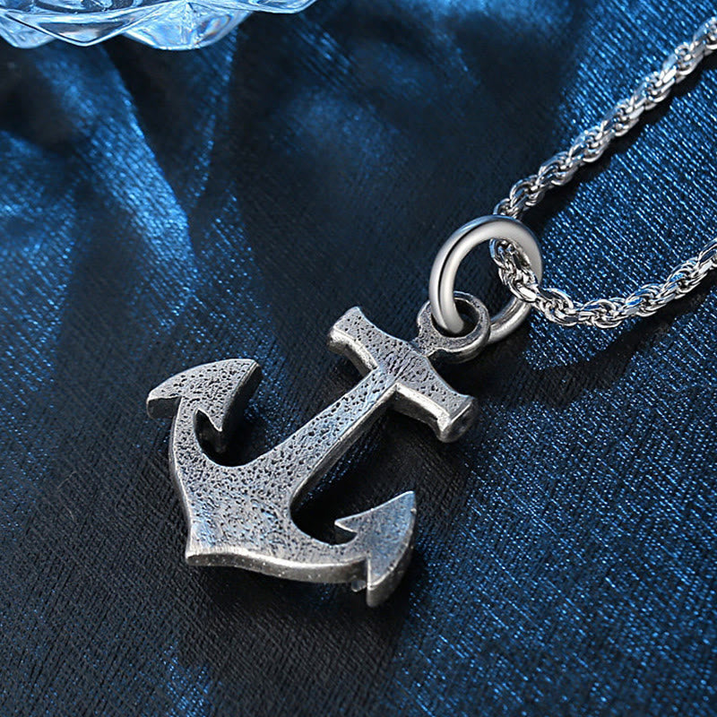 WorldNorse Handcrafted 925 Silver Viking Weathered Anchor Necklace - image 4