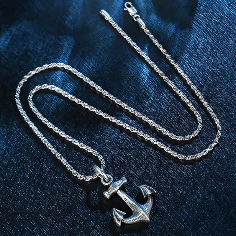 WorldNorse Handcrafted 925 Silver Viking Weathered Anchor Necklace - image 5