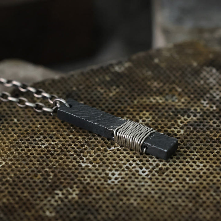 WorldNorse Handcrafted 999 Silver Forged Bar Wire-Wrapped Necklace - image 3