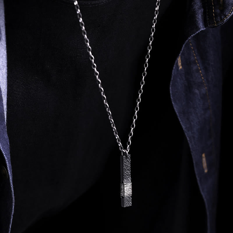 WorldNorse Handcrafted 999 Silver Forged Bar Wire-Wrapped Necklace - image 1