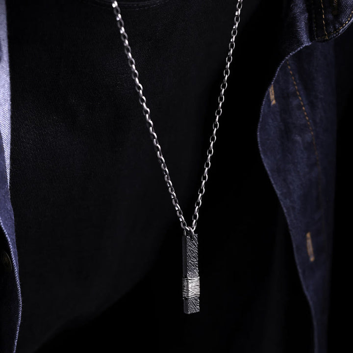 WorldNorse Handcrafted 999 Silver Forged Bar Wire-Wrapped Necklace - image 1