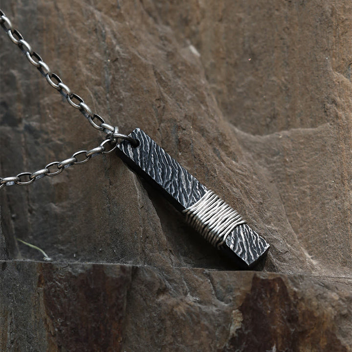 WorldNorse Handcrafted 999 Silver Forged Bar Wire-Wrapped Necklace - image 2
