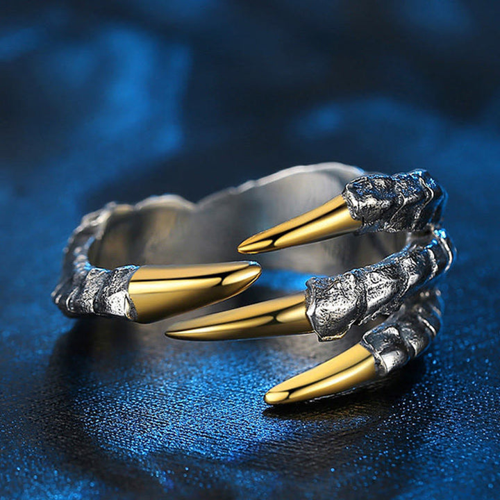 WorldNorse Handcrafted 925 Silver Dragon Claw Ring - Adjustable - image 0