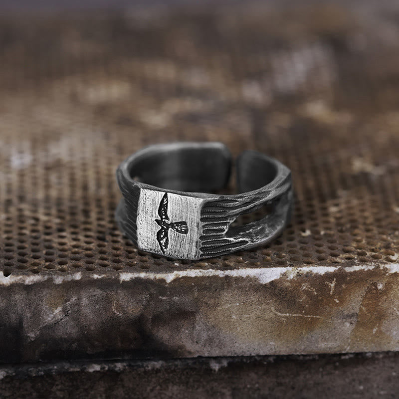 WorldNorse Handcrafted 999 Silver Raven Silhouette Antiqued Ring - image 4