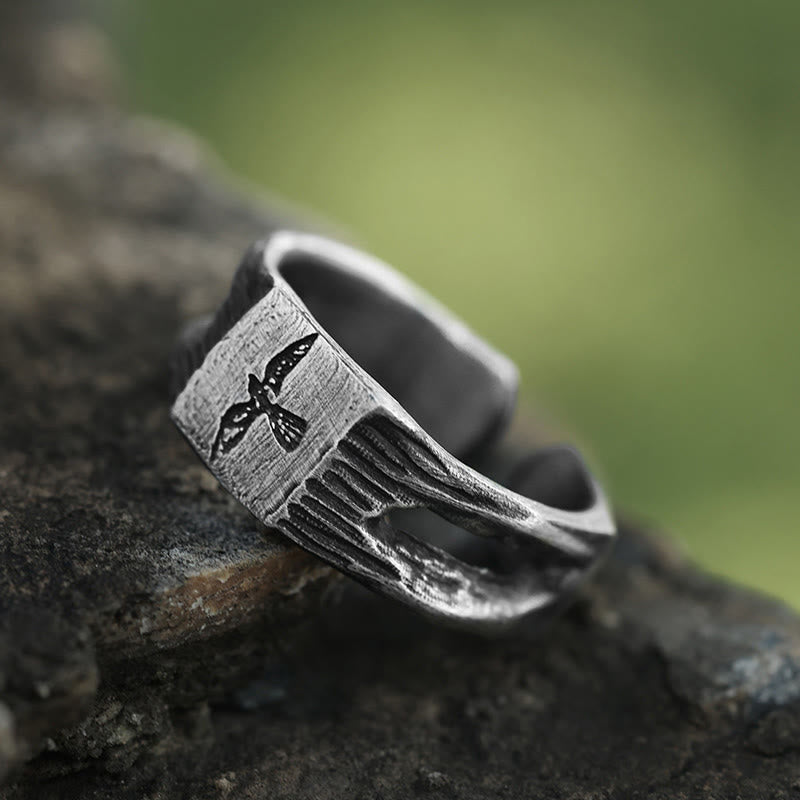 WorldNorse Handcrafted 999 Silver Raven Silhouette Antiqued Ring - image 3