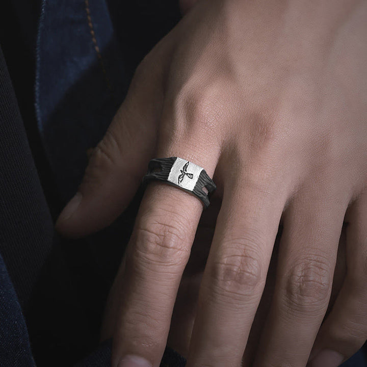 WorldNorse Handcrafted 999 Silver Raven Silhouette Antiqued Ring - image 1
