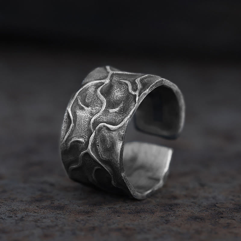 WorldNorse Handcrafted 999 Silver Organic Pattern Antiqued Ring - image 2